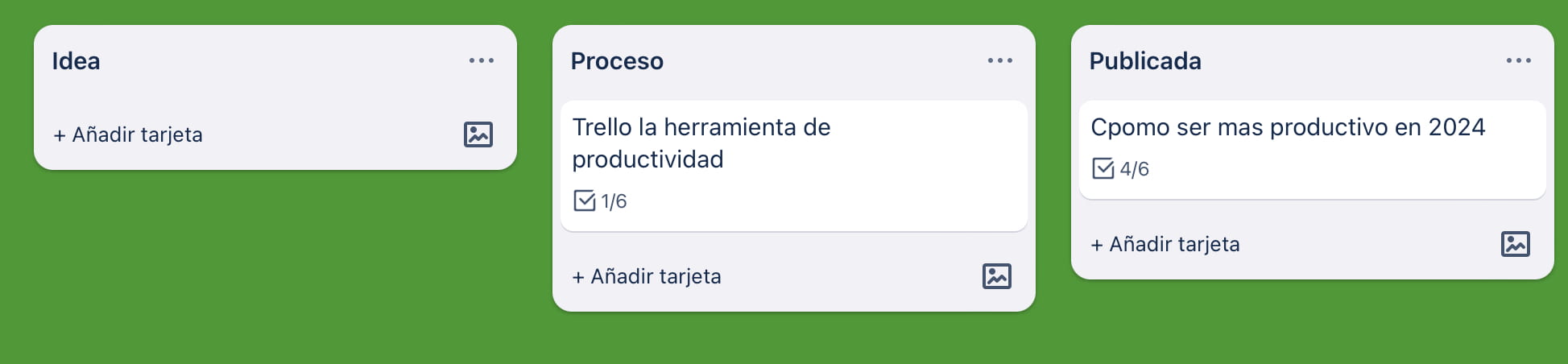 Ejemplo de uso de la app de productividad trello con tableros 