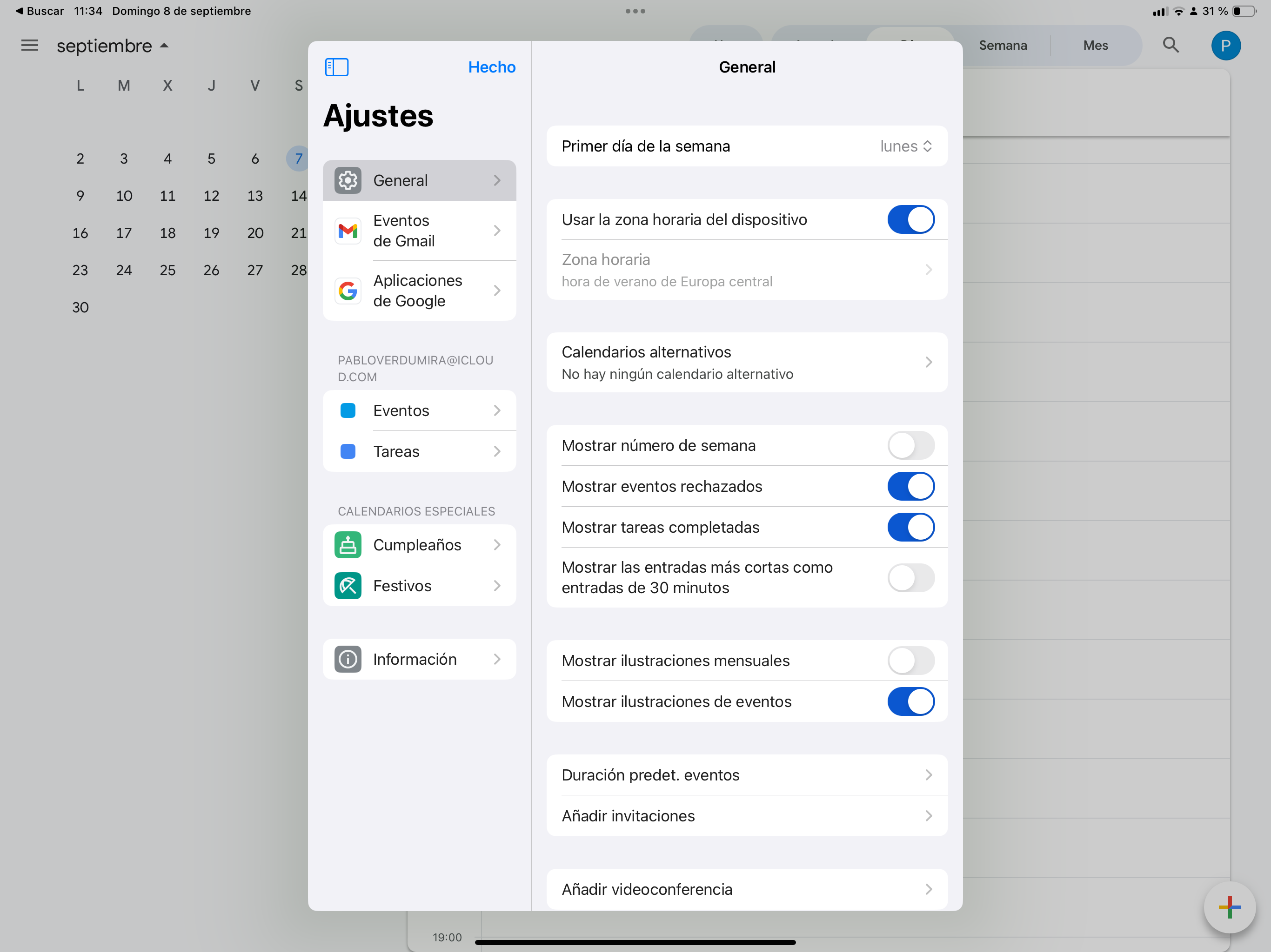 Configuaraciones de google calendar, las configuraciones mas productivas del calendario de google