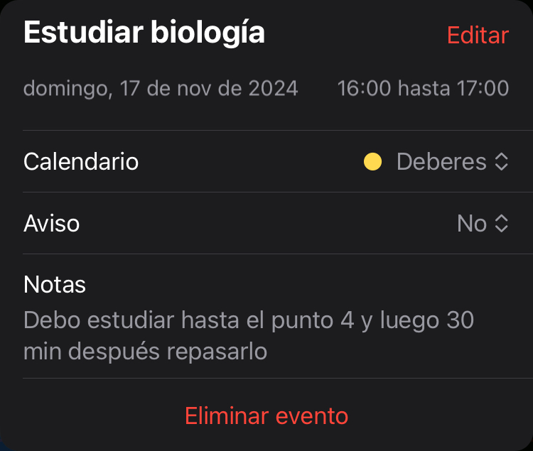 Ejemplo del time boking para estudiar de froma adecuada el temario de biología